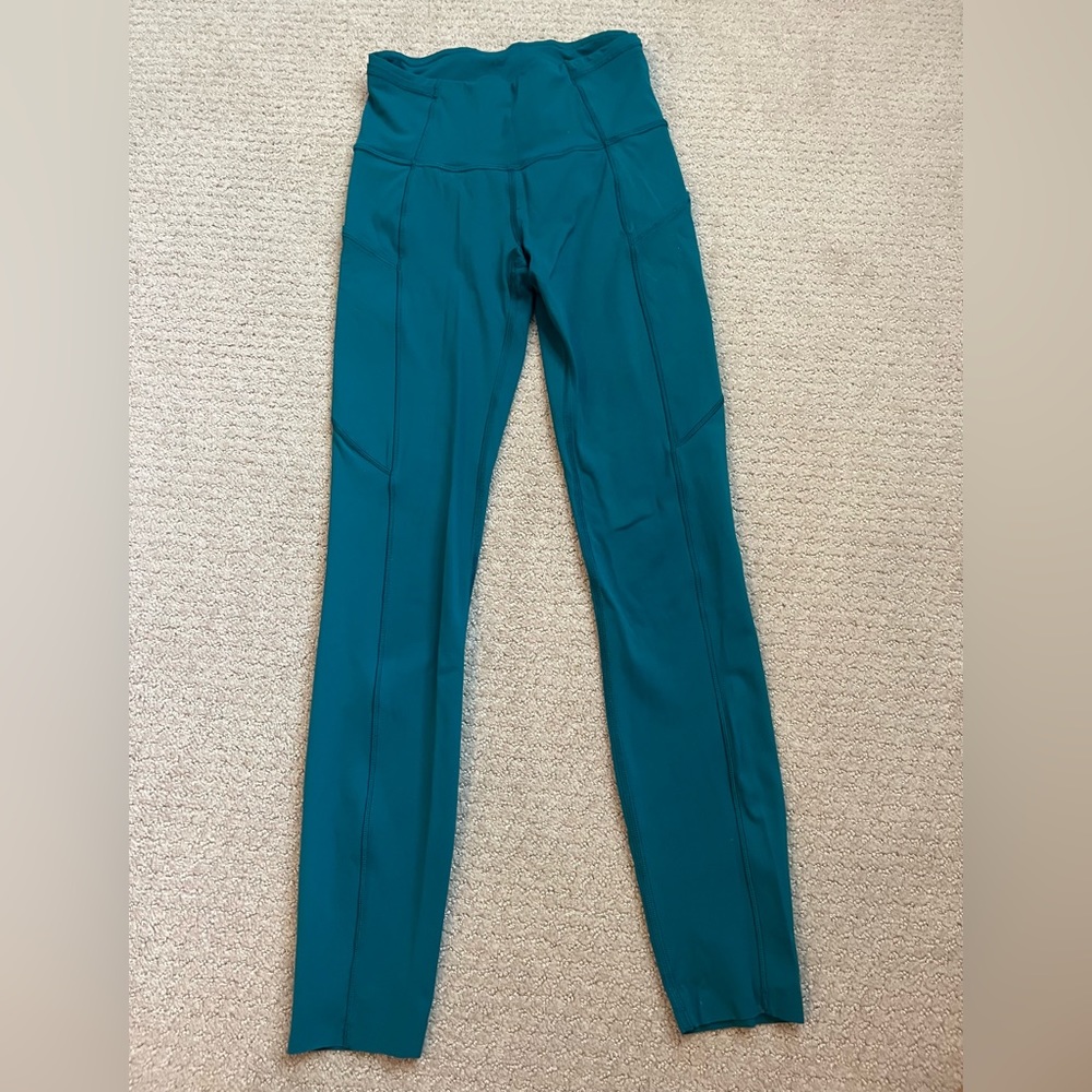 Lululemon Fast & Free Teal Leggings